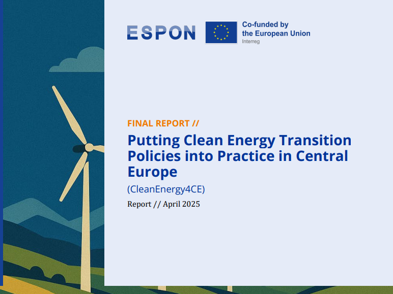 Copertina del report finale dello studio ESPON