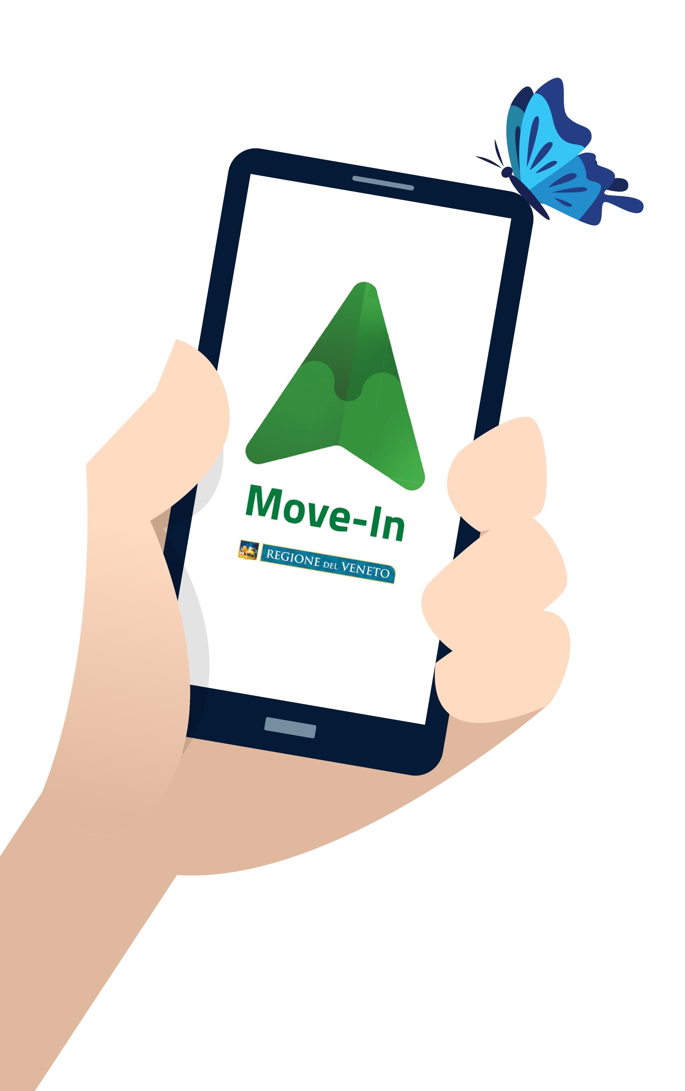 Smartphone con logo movein