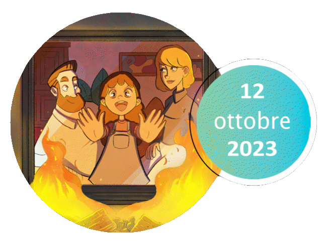 famiglia si scalda davanti alla stufa